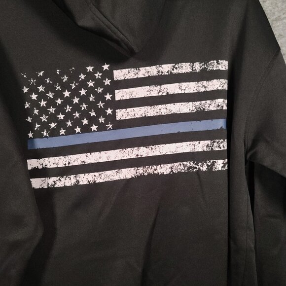 Rothco Hoodie Black Concealed Carry Thin Blue Line US Flag Pullover Sweatshirt M - Picture 11 of 16